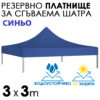 Синьо платнище за шатра 3x3 – Водоустойчиво и UV защитено покривало за градинска сгъваема тента