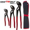 Комплект Водопроводни Клещи тип гарги Kraftworld pro – 3 части 175 мм, 250 мм, 300 мм с калъф