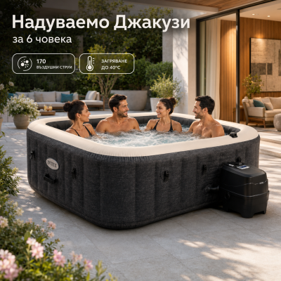 Надуваемо джакузи Intex 28452 за 6 души, 239×239×71 см
