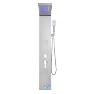 Душ панел с хидромасаж и LED, 5 в 1 с дъжд, водопад, хидромасаж и ръчен душ, неръждаема стомана - Image 4