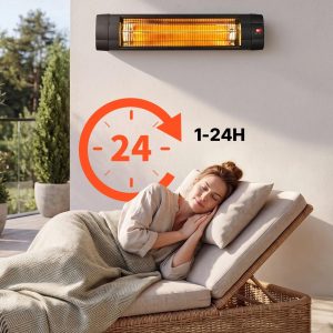 Инфрачервен отоплител 2500W с 3 степени, дистанционно и таймер - Image 7