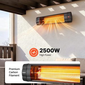 Инфрачервен отоплител 2500W с 3 степени, дистанционно и таймер - Image 8