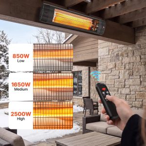 Инфрачервен отоплител 2500W с 3 степени, дистанционно и таймер - Image 9