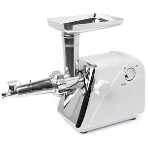 Електрическа месомелачка KraftWorld KW-2955, 2000W, с 3 решетки, приставка за домати и фуния - Image 11