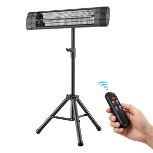 Стоящ инфрачервен отоплител 2500W с 3 степени и регулируема височина, електрическа печка на стойка с дистанционно - Image 13