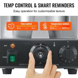 Професионален кръгъл гофретник 1230 W с термостат и таймер - Image 9