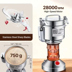 Електрическа мелачка за зърно и подправки 750 г, 2000 W - Image 4