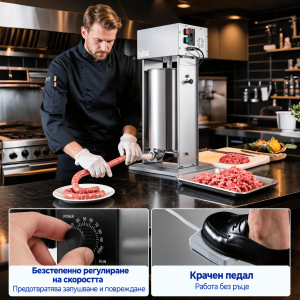 Професионална Електрическа пълначка за наденици и суджуци KraftWorld 30 л, 400W - Image 3