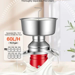 Електрически сепаратор за мляко 60 л/ч, 4,5 л, 40 W - Image 4